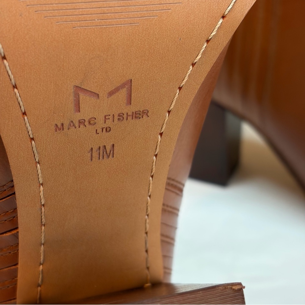Marc Fisher Brown Leather Heeled Boots - Picture 5 of 9